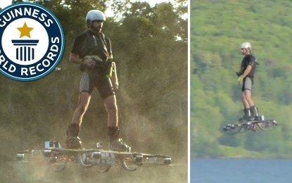 El transporte del futuro: un hombre logra volar más de 250 metros sobre un lago