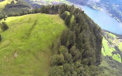 A unos centímetros de la muerte: Un paracaidista graba un impresionante video en los Alpes