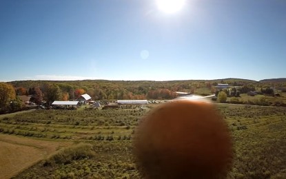 Un ‘quadcopter’ es derribado por una calabaza lanzada por un cañón