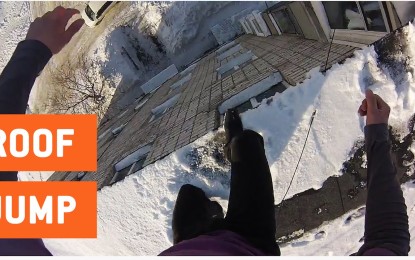 Un ‘ruso loco’ salta desde el tejado de un edificio de 5 pisos y se va caminando