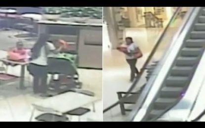 Cámaras de seguridad capturan el robo de un bebé en un centro comercial