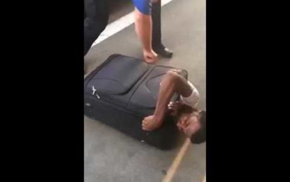 Inmigrante intenta cruzar la frontera escondido en una maleta