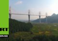 Un dron capta impresionantes imágenes de un nuevo puente chino de 1,5 kilómetros