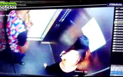 Un futbolista colombiano golpea sin piedad a su esposa en un ascensor