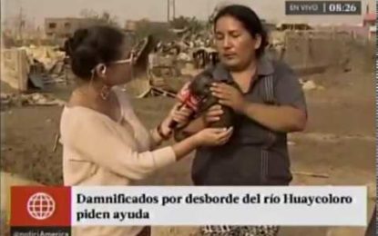 Perú: Una mujer intenta inesperadamente amamantar a un lechón en directo