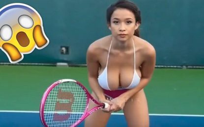 Sexy modelo juega tenis en bikini y las redes se encienden