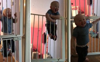 Un bebé sabe cómo escapar de cualquier lugar