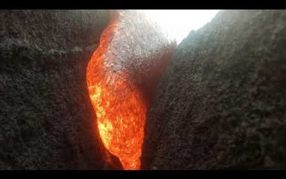 Una cámara GoPro sobrevive a un baño de lava y graba un impresionante video