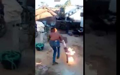 FUERTE VIDEO: Intenta hacer un truco con fuego y se prende así mismo