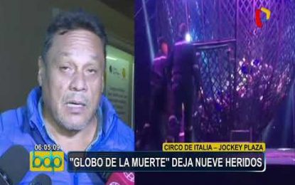 VIDEO: El ‘Globo de la muerte’ casi justifica su nombre en un circo de Lima