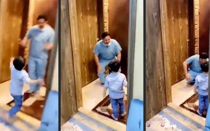 VIDEO: Un médico rompe en llanto tras rechazar el abrazo de su hijo al llegar a casa