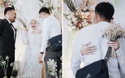“Una última vez”: Pide permiso a su esposo durante la boda para abrazar a su exnovio (VIDEO)